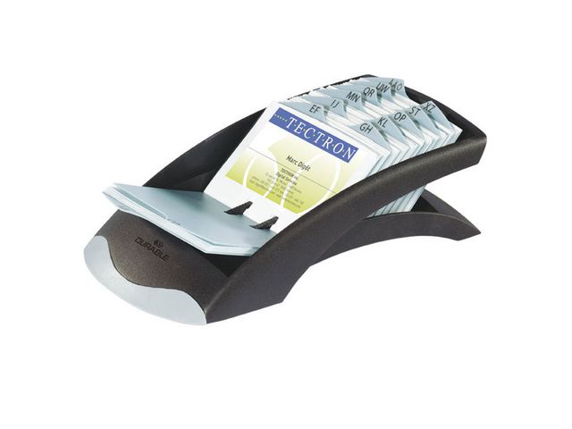 Durable Kortmapp, VISIFIX VEGAS, 100 fack, förtryckt: A–Z, 104 x 72 mm, rymmer 200 kort, flikar, svart, st