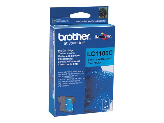 Brother Bläckpatron LC1100 C, LC-1100C, Innobella™-bläck, cyan, singelförpackning, st