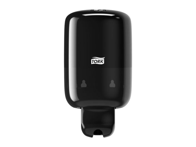 Tork Dispenser för tvål och lotion, svart, plast, 500ml 206 x 112 x 114mm, st