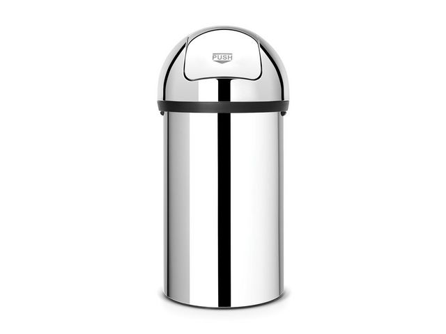 BRABANTIA Papperskorg Push bin 60l Blank stål, st