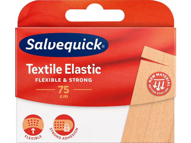 Salvequick Plåster Textil 75cm, rulle om 75 cm