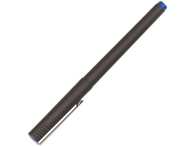 Uni-Ball Kulspetspenna Micro UB-120, tunn spets på 0,5 mm, svart pennkropp, blått bläck, st