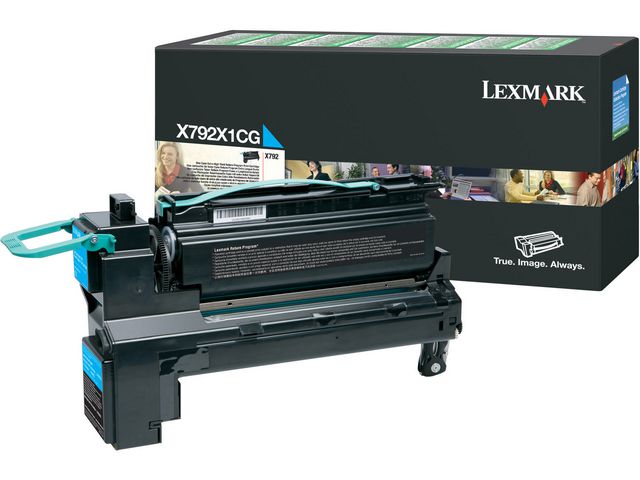 Lexmark Toner, hög kapacitet, cyan, singelförpackning, X792X1CG, st