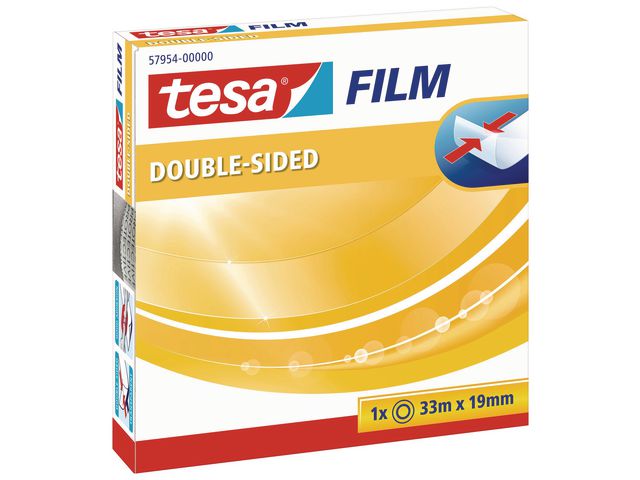 tesa® Dubbelhäftande tejp TESA 19mmx33m klar, rulle om 33 m