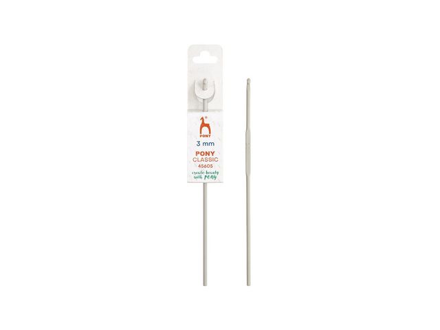 Virknål 3 mm 15 cm aluminium grå, st