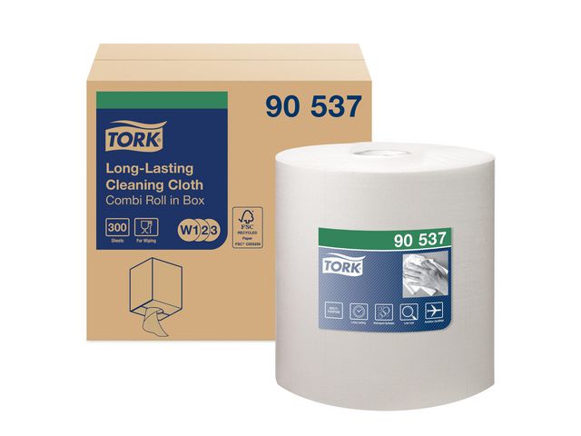 Tork Rengöringsduk Slitstark Premium W1/W2/W3 vit, rulle om 300 blad