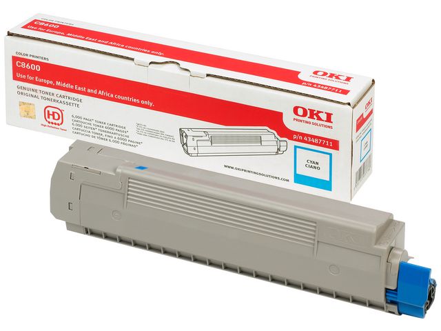 OKI Toner, cyan, singelförpackning, 43487711, st