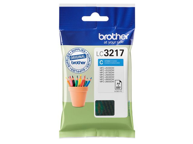 Brother Bläckpatron LC3217C Cyan, st
