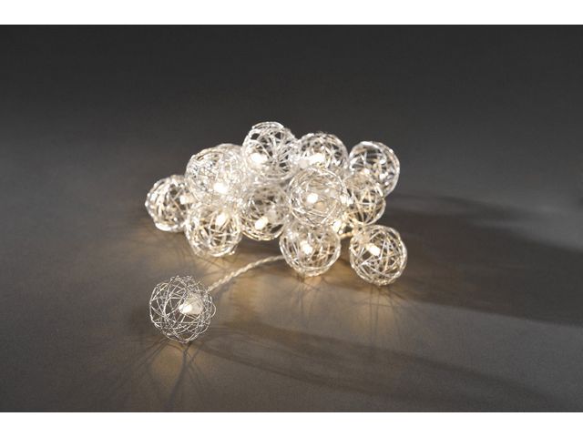 KONSTSMIDE Ljusslinga 16 varmvita LED 2,25m silver, st