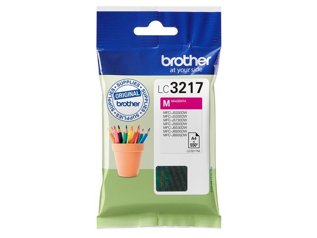 Brother Bläckpatron LC3217M Magenta, st