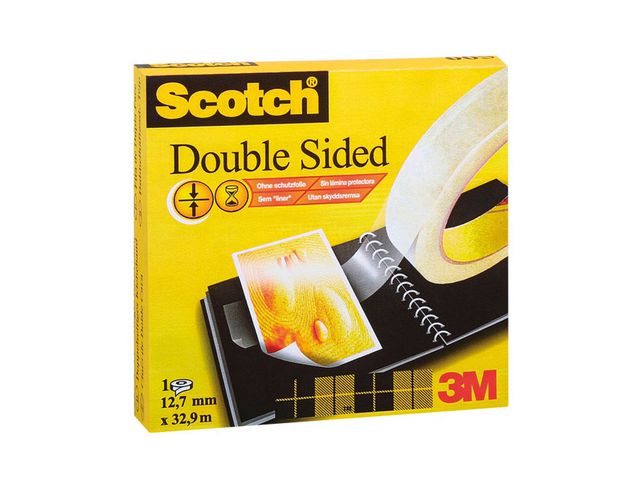 Scotch® Dubbelsidig tejp 665 transparent 12mm x 33m, rulle om 33 m