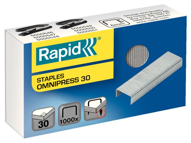 Rapid Häftklammer Omnipress 30 1000/ask, fp om 1000 st