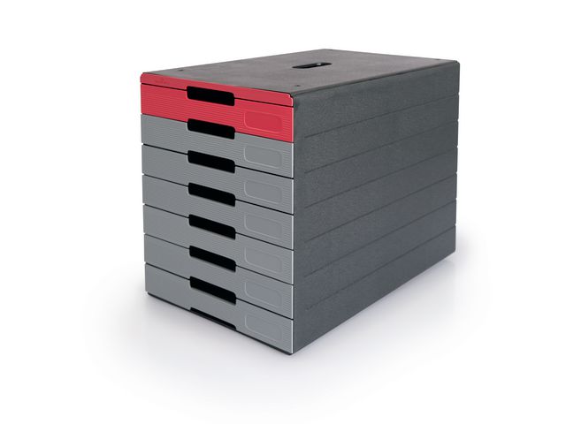 Durable Blankettbox Idealbox grå-röd, st