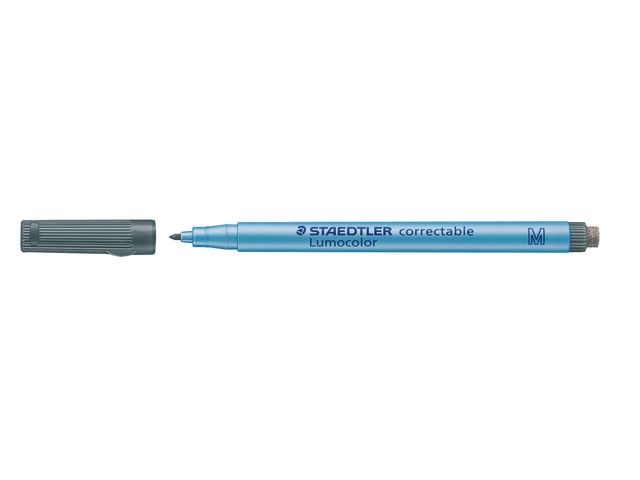 STAEDTLER Lumocolor Lumocolor® Correctable 305M-9, icke-permanent avtorkningsbar penna, vattenlösligt bläck, 1 mm, påfyllningsbar, svart, st