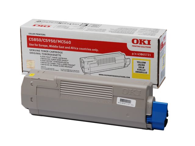 OKI Toner, singelförpackning, gul, 43865721, st