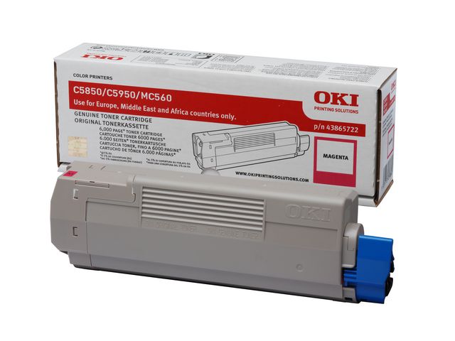OKI Toner, singelförpackning, magenta, 43865722, st