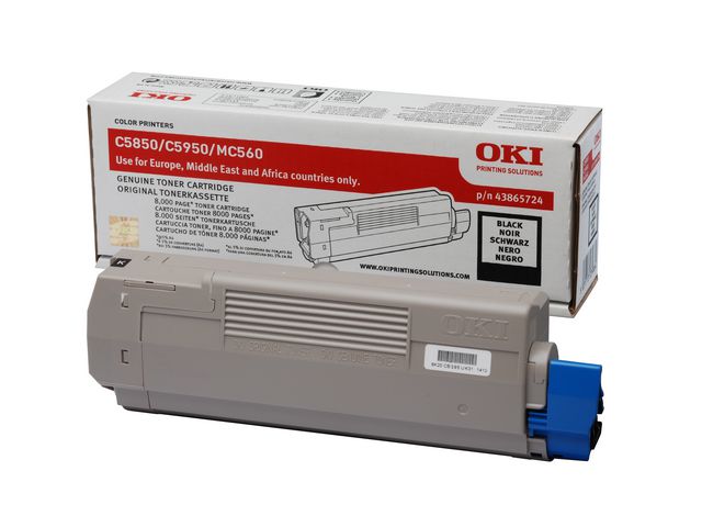 OKI Toner, 43865724, singelförpackning, svart, 43865724, st
