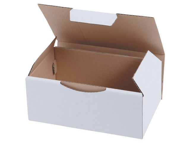 Paketlåda 350x220x130 mm vit, fp om 50 st