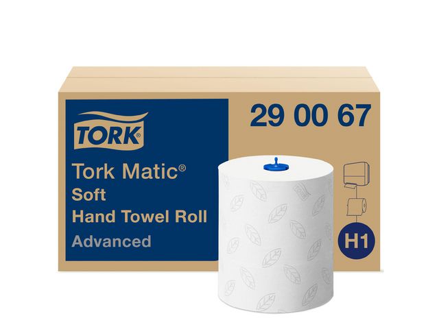 Tork Pappershandduk Advanced H1 2-lagers präglad vit, rulle om 150 m