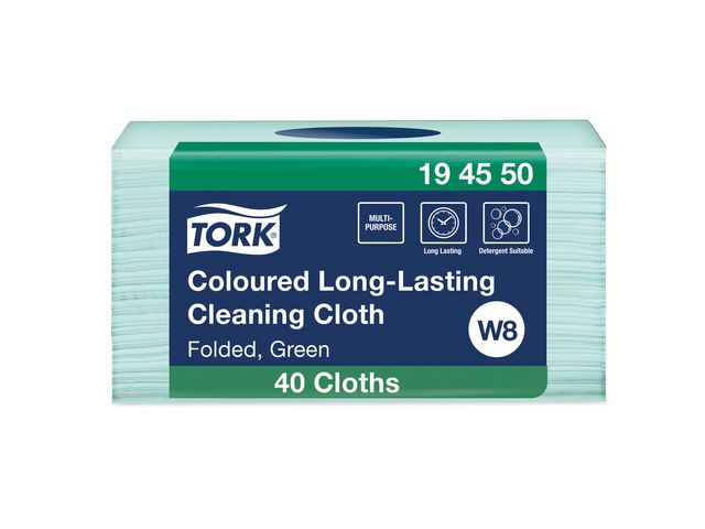 Tork Rengöringsduk Premium W8 grön, fp om 40 st