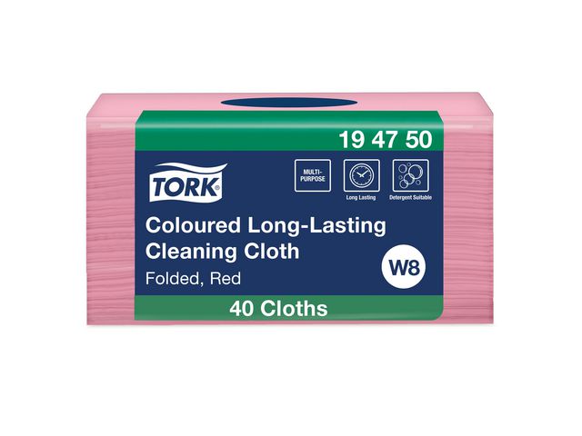 Tork Rengöringsduk Premium W8 röd, fp om 40 st