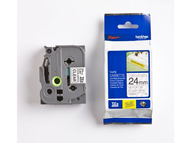 Brother Tape TZES151 24mm svart på klar, st