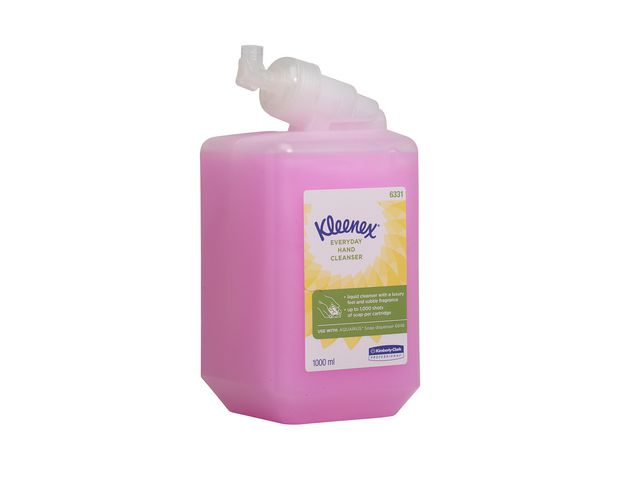 Kleenex® Kassett med flytande handtvål, för daglig användning, 1l, rosa, flaska om 1000 ml