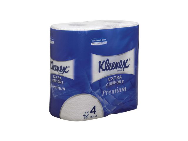 Kleenex® Toalettpapper Premium, 4-lagers, 160 ark, 98 mm, vit, fp om 4 rullar