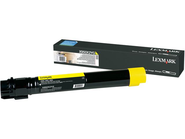 Lexmark Toner, X950X2 YG, X950X2YG, gul, singelförpackning, st