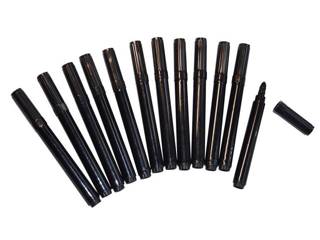 PLAYBOX Fiberpenna broad svarta, fp om 12 st