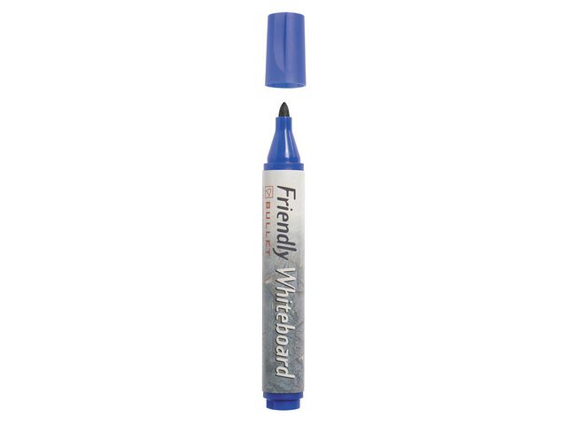 Friendly Whiteboardpenna, icke-permanent, alkoholbaserat pigmentbläck, 1–3 mm, tunn spets, blå, fp om 10 st
