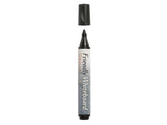 Friendly Whiteboardpenna, icke-permanent, alkoholbaserat pigmentbläck, 1–3 mm, tunn spets, svart, fp om 10 st