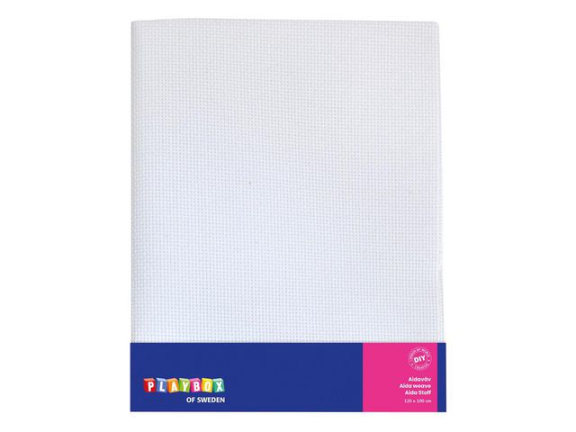 PLAYBOX Aidaväv 120 x 100 cm vit, st