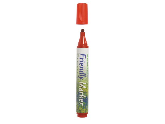 Friendly Permanent märkpenna, mejselformad spets, 2–5 mm linjebredd, röd, st