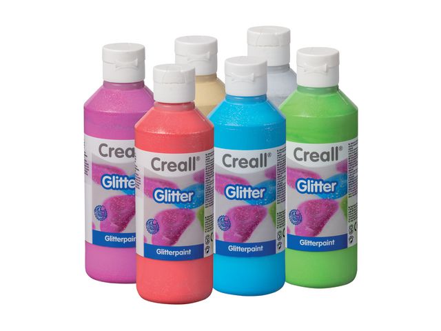 Creall Glitterfärg Creall 6x250ml, fp om 6 st
