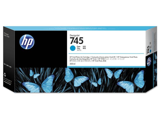 HP Bläckpatron F9K03A 745 Cyan, st