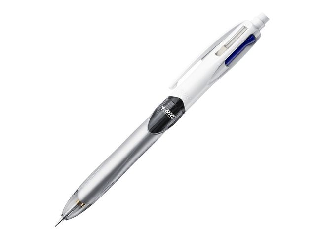 BIC® Flerfunktionspenna, 4 Colours™, 1 mm kulspets och 0,7 mm HB-blyertsstift, blandade färger: Svart, blå, röd, st