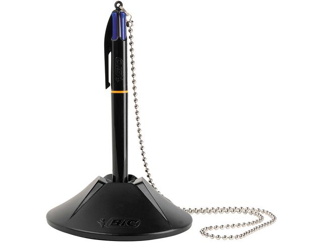 BIC® Kulpenna 4 Colours Desk Pen svart pennkropp 1,0mm fyra blå patroner, st