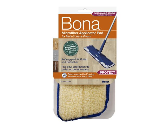 BONA Påstrykningssvamp för moppar i mikrofiber, gul, 246 x 136 x 18 mm, st