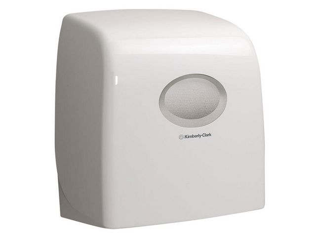 Aquarius (Kimberly-Clark) Dispenser Slimroll* för rullmatade handdukar, manuell, högglans, vit, st