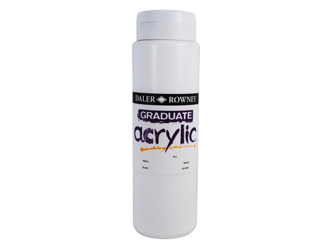 DALER-ROWNEY Akrylfärg 500 ml vit, krt. om 6 x 500 ml