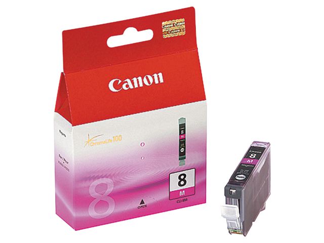 Canon Bläckpatron, PIXMA CLI-8 M, 0622B001, ChromaLife100, magenta, singelförpackning, st