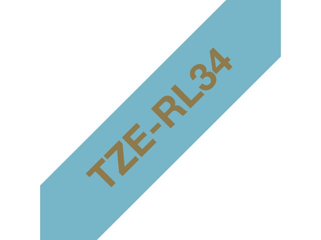 Brother Tape TZERL34 12mm guld på l-blå, st