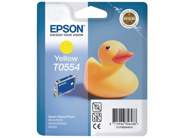 Epson Bläckpatron, T0554, C13T05544010, Duck, gul, singelförpackning, st