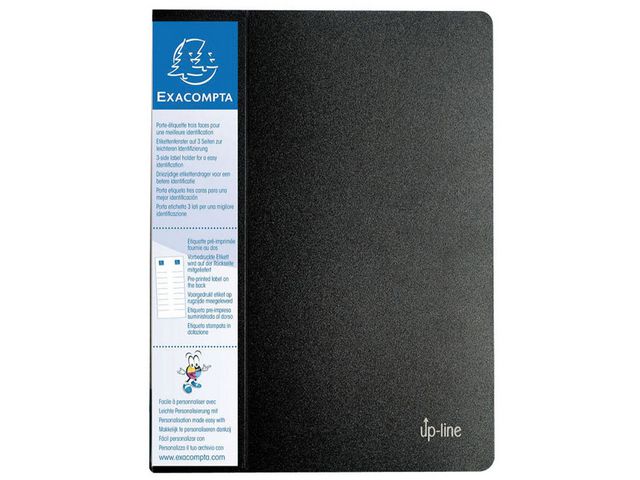 Exacompta Demobok, Up-line A4, 40 fickor, 3-sidig etiketthållare, polypropylen, svart, st