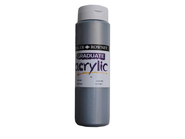DALER-ROWNEY Akrylfärg 500 ml silver, flaska om 500 ml