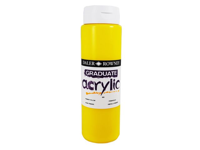 DALER-ROWNEY Akrylfärg 500 ml primärgul, flaska om 500 ml
