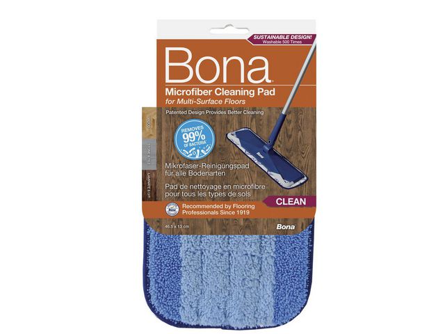 BONA Rengöringsduk för moppar i mikrofiber, blå, 440 x 130 x 20 mm, st