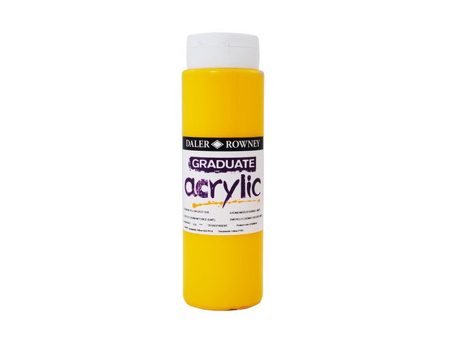DALER-ROWNEY Akrylfärg 500 ml klargul, flaska om 500 ml