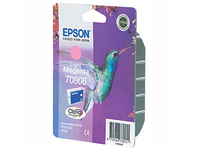Epson Bläckpatron, T0806, C13T08064011, Hummingbird, Claria Photographic, ljus cyan, singelförpackning, st